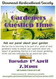 Talk on Tuesday 1st April :- Gardener's Question Time