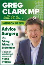Greg Clark Advice Surgery - Friday 13th September