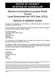 Lympne Parish Council Vacancy