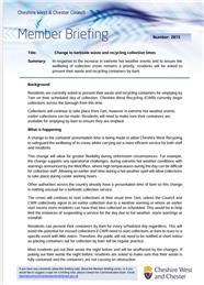 Change to Kerbside Waste and Recycling Collection Times