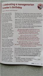 News from Spring Park Shirley Bowling Green - SPAN Magazine  - July 2025