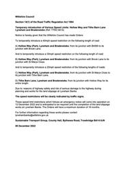 Traffic Notice