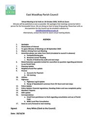 EWPC Meeting Monday 26th October 2020 @18:30