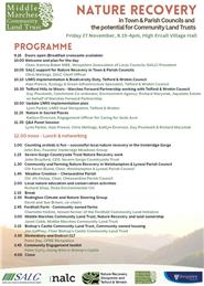 Nature Recovery Conference, 20th & 27th November