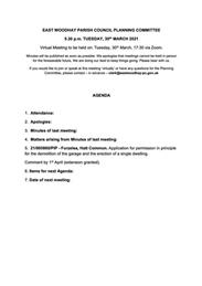 Planning Meeting 30/03/21