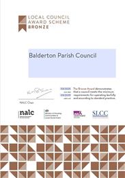 Balderton Parish Council Achieves Prestigious Local Council Scheme Bronze Award