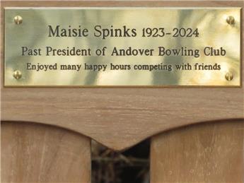 Presentation of Maisie Spinks memorial bench