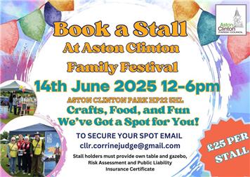 Stall Bookings for Aston Clinton Family Festival