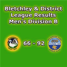 Bletchley & District Men's League Result