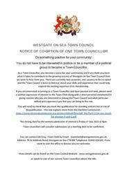 Notice of Co-Option of One Town Councillor