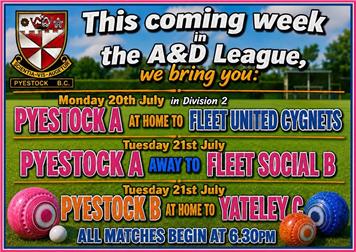 A&D League matches this coming week
