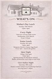Upcoming Events at the Swan, Aston Munslow.