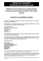 CASUAL VACANCY ANNOUNCED