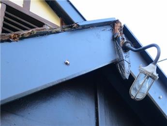 New village hall porch gable end
