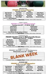 Teams for week beginning: 23rd June