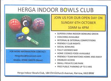 Herga Indoor Bowls Club 'OPEN DAY'