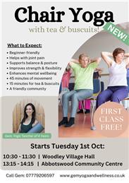 Chair Yoga starts 1st October 2024