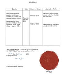 Abbotts Ann Fete Road Closure 2025