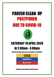 VILLAGE CLEAN UP POSTPONED