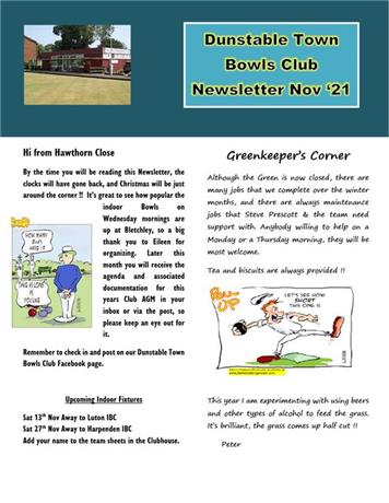 Nov Newsletter Page 1 - November Newsletter