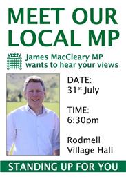REMINDER 31st July - James MacCleary M.P. Visit to Rodmell