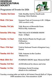 DHS Programme of Events for 2026