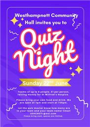Quiz Night 7pm Sunday 22nd June 2025