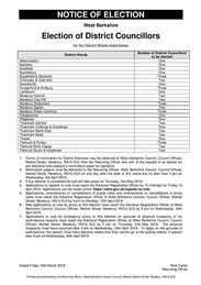 Notice of Election - Parish and District Councillor Elections