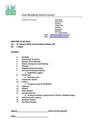 EWPC Meeting Agenda 27/01/20