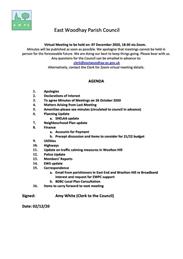 EWPC Meeting 07/12/20 @6:30pm