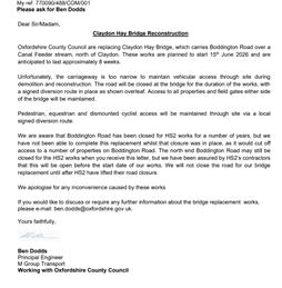 Planned Road Closure - Boddington Road - starting 15th June