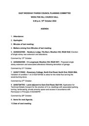 Planning Meeting 10/10/22