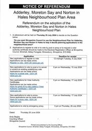 NOTICE OF REFERENDUM 25TH JULY 2024 3 PARISH PLAN
