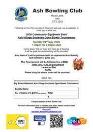 BIG BOWLS BASH - VILLAGE OPEN COMPETITION