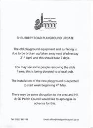 Shrubbery Road Playground Update