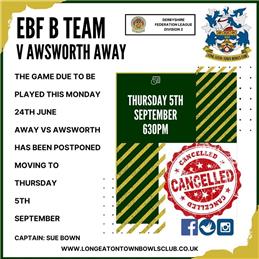 EBF B Team Cancellation