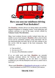 Newbury and Thatcham Handybus Volunteer Driver Advert