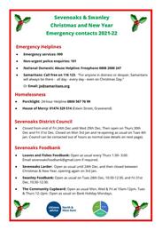 Sevenoaks and Swanley Christmas and New Year Emergency Contacts