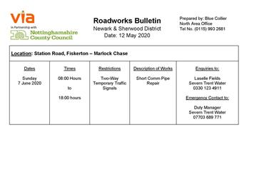Two Way Traffic signals Station Road Fiskerton on Sunday  7 June 2020