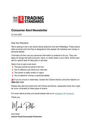 Consumer Alert Newsletter 27 June 2025