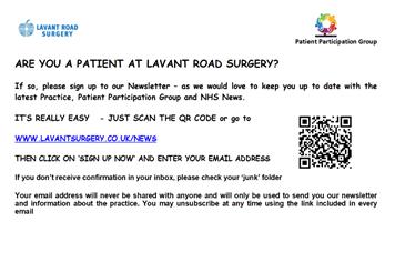 Lavant Road Surgery newsletter