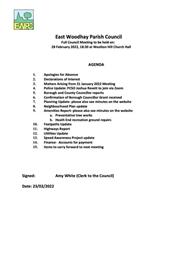 EWPC Meeting 28/02/2022 6:30pm