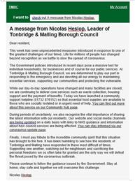TMBC Letter from Leader of the Council