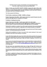 Please find attached Proposal Notices for Resident Permit Parking (Zone W) Sea Wall, Dymchurch.