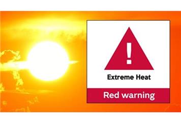 Red warning of extreme heat affecting London & South East England