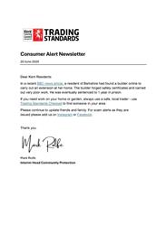 Consumer Alert Newsletter 20 June 2025