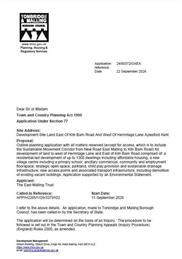 INFORMATION RE THE BRADBOURNE DEVELOPMENT PROPOSAL FOR 1300 DWELLINGS [Ref: TM/24/00372/OAEA] FROM TMBC: