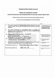 Notice of Conclusion of Audit