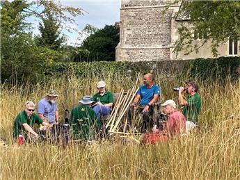 Scything the Contemplation Garden