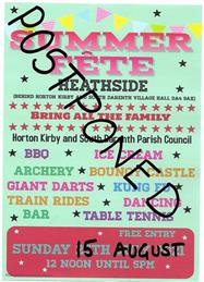 Summer Fete - POSTPONED to the 15th August